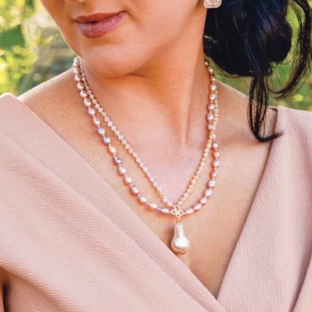 NEW Park Lane Luna Genuine Freshwater Pearls & Glass Pearls Pink Necklace - Picture 5 of 15